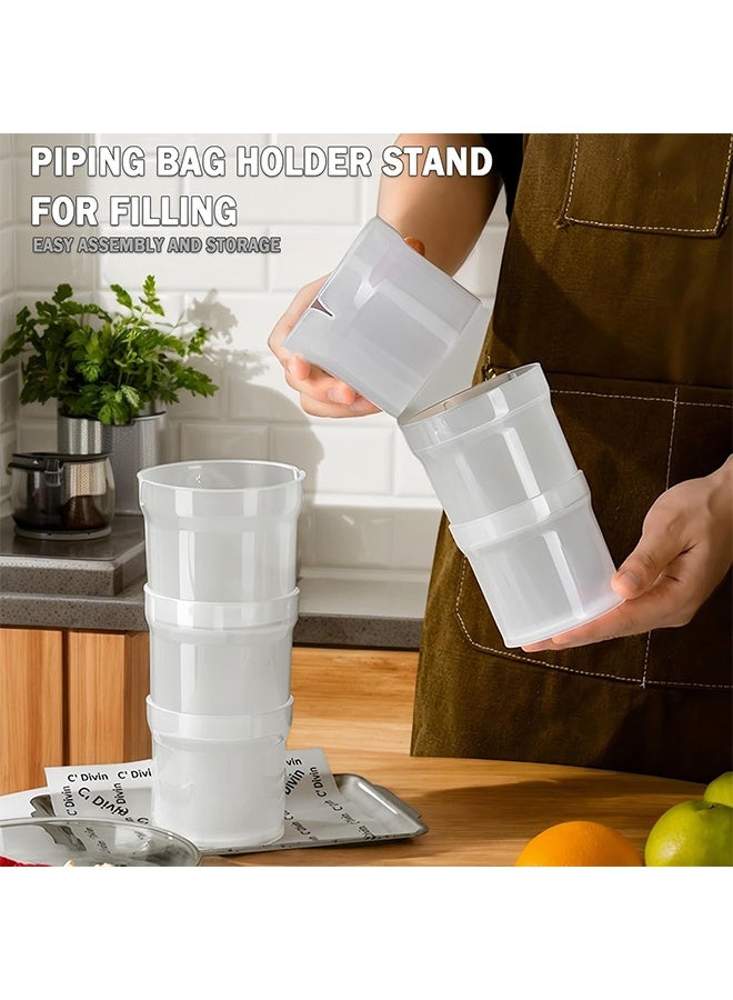 Pastry Piping Bag Holder Stand for Filling, Translucent Clear Plastic Cream Icing Bag Rack, Cake Decorating Tools (1 Pcs) - Image 2